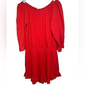 Off-the-Shoulder Red Romper